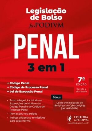 LEGISLACAO DE BOLSO JUSPODIVM - PENAL 3 EM 1
