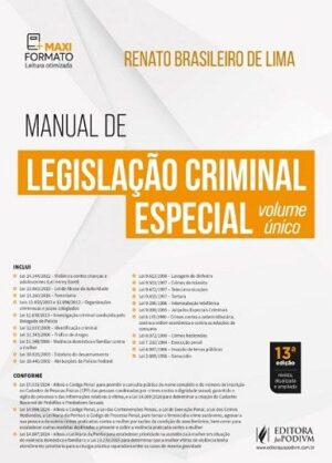 MANUAL DE LEGISLACAO CRIMINAL ESPECIAL - VOLUME UNICO