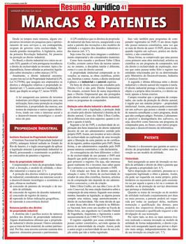 RESUMAO JURIDICO 41 - MARCAS E PATENTES