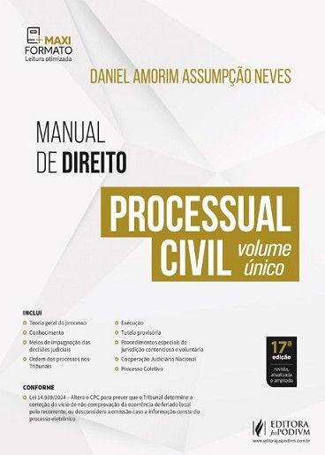 MANUAL DE DIREITO PROCESSUAL CIVIL - VOLUME UNICO