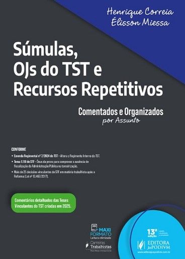 SUMULAS, OJS DO TST E RECURSOS REPETITIVOS COMENTADOS