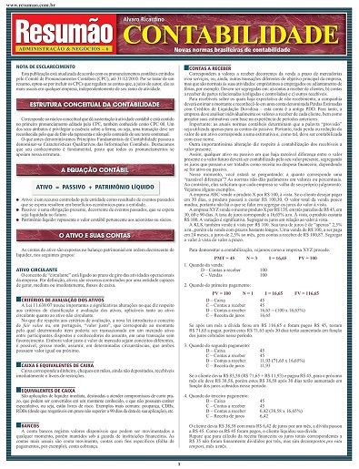 RESUMAO ADMINISTRACAO E NEGOCIOS 6 - CONTABILIDADE