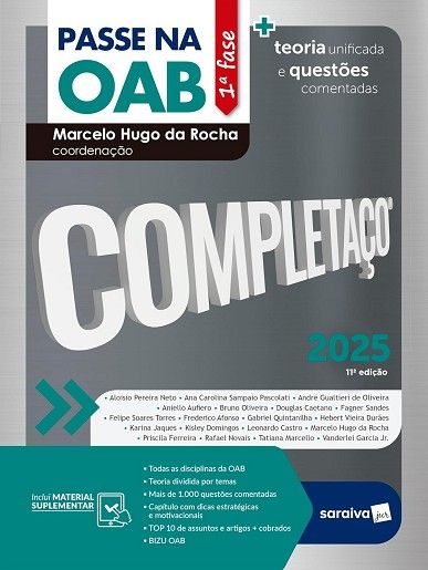PASSE NA OAB 1ª FASE - COMPLETACO - TEORIA UNIFICADA E QUESTOES COMENTADAS