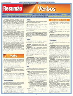 RESUMAO LINGUA PORTUGUESA 6 - VERBOS