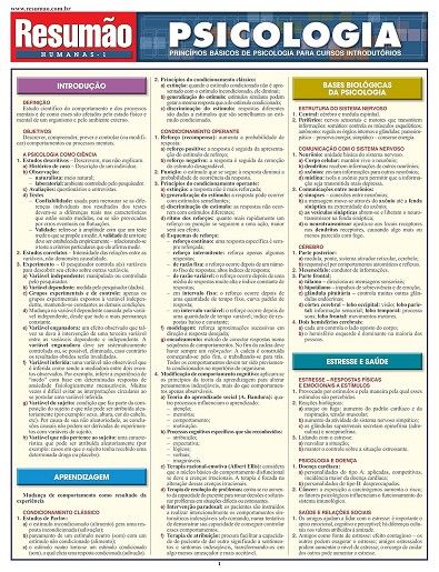 RESUMAO HUMANAS 1 - PSICOLOGIA