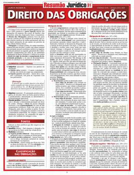 RESUMAO JURIDICO 31 - DIREITO DAS OBRIGACOES