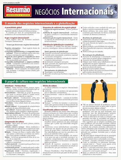 RESUMAO ADMINISTRACAO & NEGOCIOS - NEGOCIOS INTERNACIONAIS
