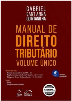 MANUAL DE DIREITO TRIBUTARIO - VOLUME UNICO