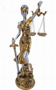 ESTATUA DE RESINA DEUSA DA JUSTICA 29CM