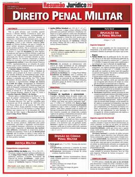 RESUMAO JURIDICO 29 - DIREITO PENAL MILITAR
